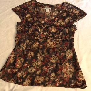 Ann Taylor Loft Polyester Blouse Short Sleeve